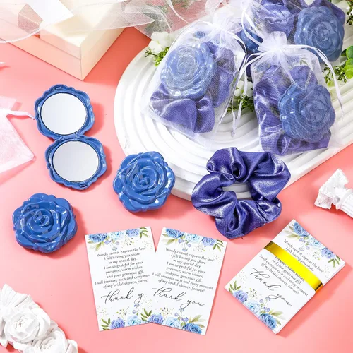 Miniatura 6 de XunYee 30 juegos de espejos compactos de rosas a granel, regalos de despedida de soltera para invitados, regalos de recuerdo del día de la madre