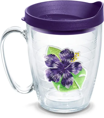 Miniatura 12 de Tervis Vaso aislado de doble pared Tropical Hibiscus Collection hecho en Estados Unidos mantiene las bebidas frías y calientes, 16 onzas, 4