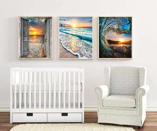 Miniatura 5 de KINPLUB Paquete de 6 Kits de Pintura de Diamantes para Adultos, Kits de Arte de Diamantes de Playa 5D para Principiantes, Pintura DIY de Taladro