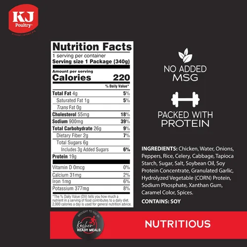 Miniatura 2 de KJ Poultry Kosher Ready Meals - Pollo Chow Mein, comidas de carne MRE listas para comer, sin gluten, halal, (1 unidad) preparado para entrada