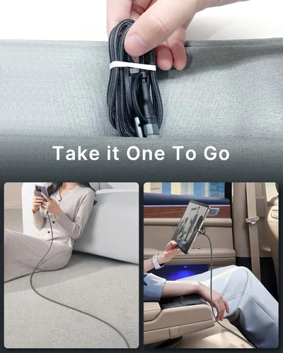 Miniatura 8 de Cable de carga 4 en 1, adaptador USB C Lightning USB C a USB C 60W PD [carga rápida y sincronización de datos] Cargador múltiple 4 en 1 para iPhone