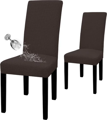 Miniatura 8 de Easy-Going - Juego de 2 fundas para sillas de comedor 100% impermeables, de tela Jacquard elástica, fundas protectoras removibles y lavables