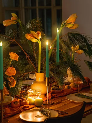 Miniatura 7 de Treela 24 piezas de velas cónicas sin llama, operadas con pilas, falsas a granel, velas de 11 pulgadas, luces LED, candelabros parpadeantes cónicos