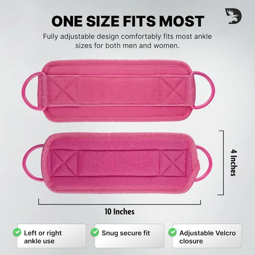 Miniatura 7 de DMoose Fitness Ankle Strap for Cable Machine - One Size Fit with Premium Padding Cuffs, Ankle Bands for Working Out, Booty Workouts, Leg Extension
