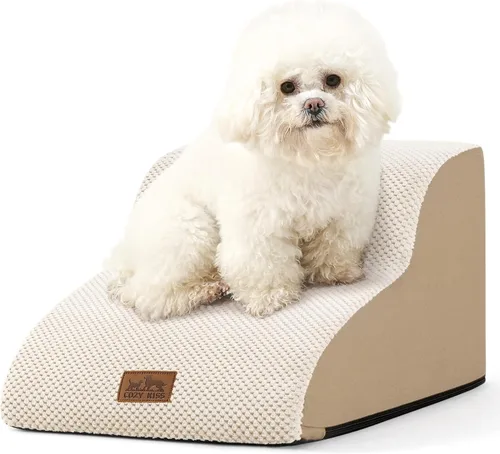 COZY KISS Escaleras para perros pequeños de 11.8 pulgadas de alto, escalón curvado para cachorros, gatos mayores, rampa mediana para mascotas, para