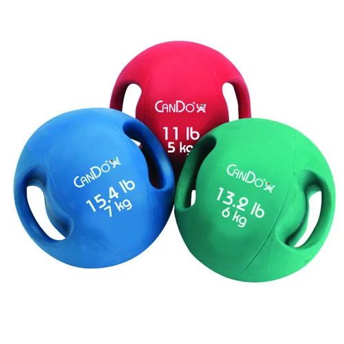 Miniatura 9 de CanDo Balón medicinal moldeado de doble mango para entrenamiento de fuerza, entrenamientos de núcleo, calentamientos, cardiometría y pliometría