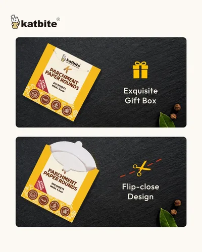 Miniatura 6 de Katbite - Rondas de papel pergamino de servicio pesado de 4 pulgadas, 200 piezas de rondas de papel pergamino para masas, uso para hornear pequeños