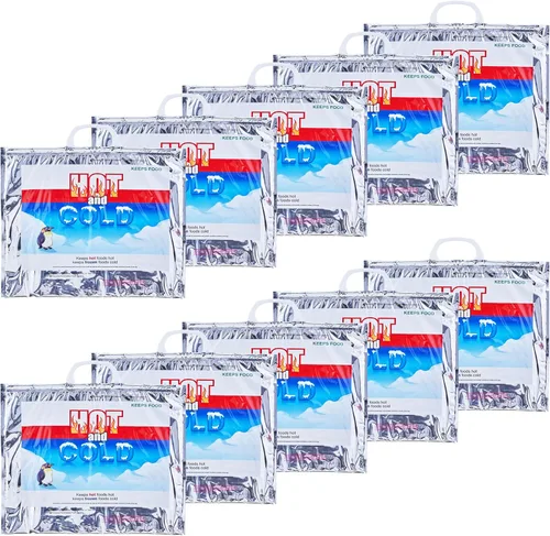 Miniatura 36 de Superio Bolsas aisladas para bebidas frías y calientes para entrega de alimentos, bolsas de compras de comestibles, almacenamiento de alimentos