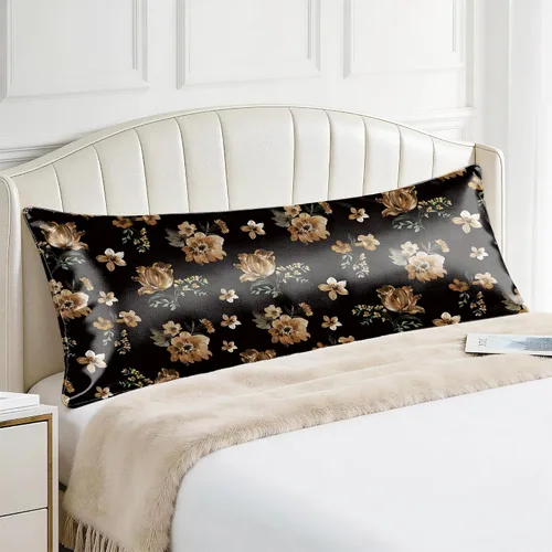 Miniatura 32 de EXQ Home - Funda de almohada de satén para cuidar el cabello y la piel, tamaño estándar, de seda con estampado negro, juego de 2 fundas con cierre