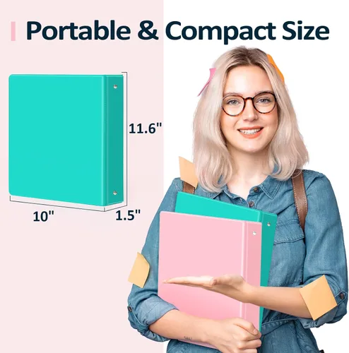 Miniatura 6 de BinderX - Carpeta de 3 anillos redondos extraduradera de 1 pulgada, se adapta a 175 hojas de papel de 8.5 x 11 pulgadas, cubierta personalizable
