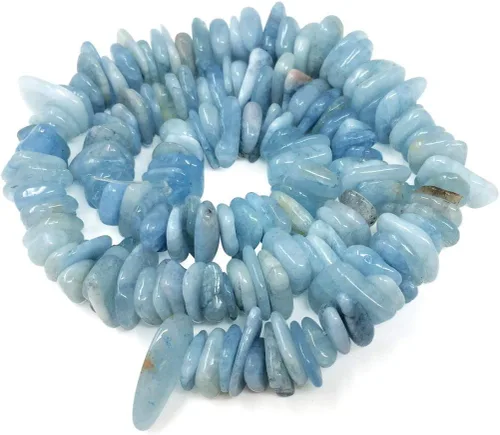 Miniatura 8 de Adabele GZ7-8 - Cuentas planas de chip de moneda plana de lapislázuli azul natural de 45 pulgadas, espaciador de piedra gema irregular