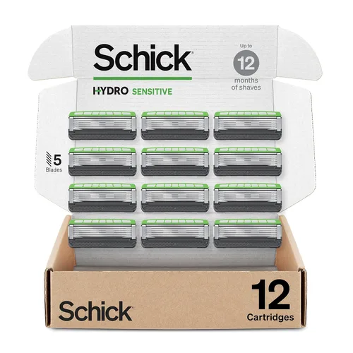Miniatura 9 de Schick Hydro Sensitive - Recambios de cuchilla de afeitar, 12 unidades Maquinilla de afeitar de 5 hojas para hombre, cuchillas de afeitar, 12