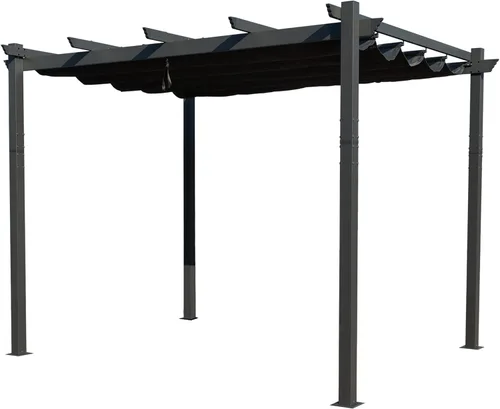 Miniatura 13 de Kozyard Morgan Pérgola Retráctil para Exteriores con Toldo de Sombra para Patio, Refugio de Pérgola de Aluminio para Patio Trasero, Terraza, Jardín