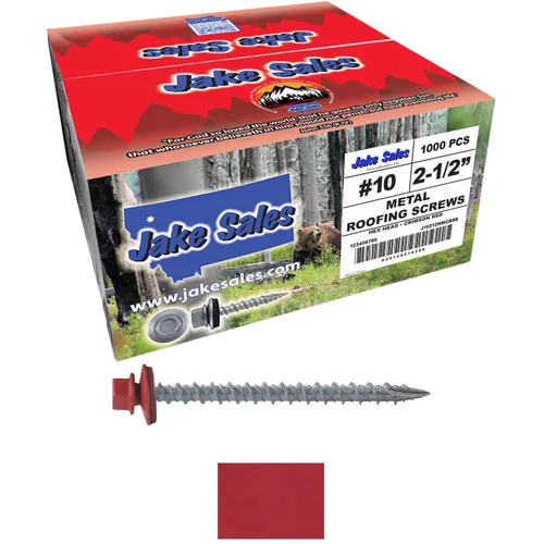 Miniatura 6 de 10 tornillos para techos de metal gris ABC de 2-1/2 pulgadas, cabezal de arandela hexagonal, arranque automático/roscado, arandela EPDM. 1 bolsa