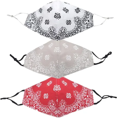 Miniatura 5 de Bandana de la cubierta de la cara, máscara de tela de algodón suave media cara protectora, pasamontañas de cachemira unisex de moda, Balaclava