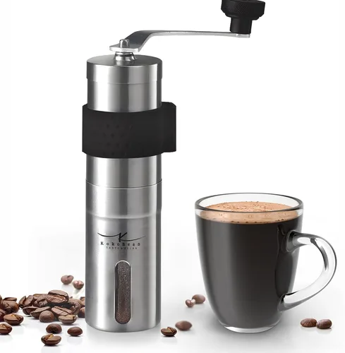 Miniatura 8 de Molinillo de café manual – 18 ajustes ajustables, molinillo cónico de grano de café de acero inoxidable, portátil, duradero y apto para viajes