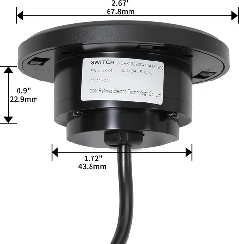 Miniatura 2 de Okin Piezas de repuesto para sillón reclinable, 2 botones de control de mano redondo, enchufe de 5 pines, reemplazo de control de silla elevadora
