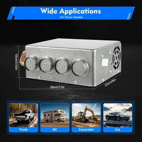Miniatura 8 de Calentador universal para debajo del tablero, calentador auxiliar universal de 12 V para minivan/camiones/cosechadoras, calentador de coche con 4