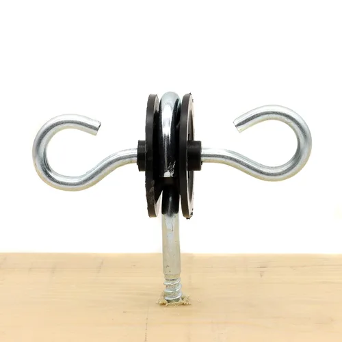 Miniatura 2 de JBT Anclaje eléctrico de mango de puerta atornillado para valla de 2 anillos, aislador de poste de madera, negro (4)
