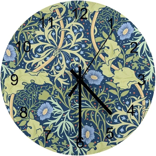 Miniatura 37 de Reloj de Pared de Flores Silencioso Sin Tictac Operado por Batería, Caricatura de los 70s Linda Flor Abstracta Pastel Margarita Reloj Floral