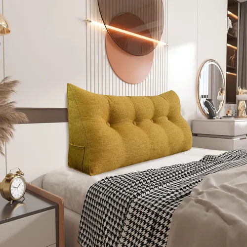 Miniatura 9 de Almohada de cuña pequeña para cabecero; almohada para leer, para sentarse en la cama, almohada triangular de respaldo para adultos, almohada