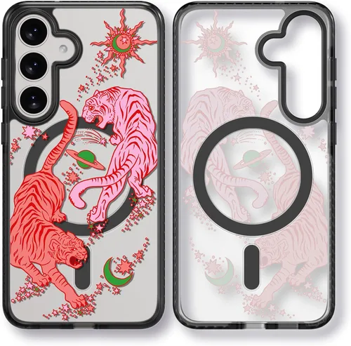 Miniatura 165 de Rosarnnah Funda compatible con Samsung Galaxy S24 Ultra, bonita estética, a la moda, divertida funda con estampado de gatito y gato, duradera a