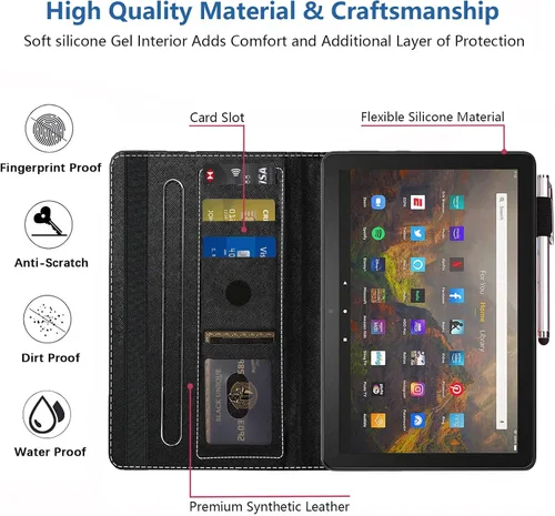 Miniatura 6 de Funda para tableta Amazon Fire HD 10/Fire HD 10 Plus (11ª generación, versión 2021), con cita inspiradora de «Be a Flamingo in a Flock», funda