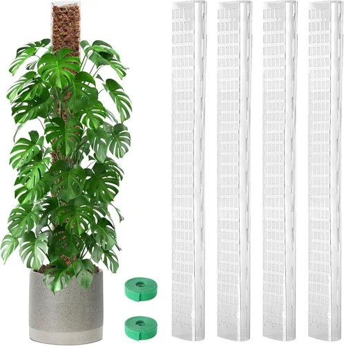 Miniatura 17 de EOX 2 Piezas Postes de Musgo de Plástico de 48 Pulgadas para Monstera, Postes Grandes en Forma de D para Plantas Trepadoras que Funcionan con Musgo