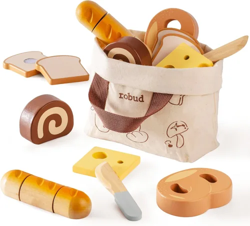 Juego de comida de corte de madera-postre