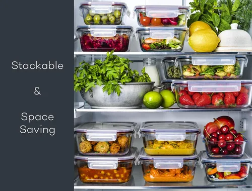Miniatura 4 de Contenedores grandes de vidrio para almacenamiento de alimentos con tapas, juego de 3 unidades, 52 onzas, 6.4 tazas, recipientes de almacenamiento