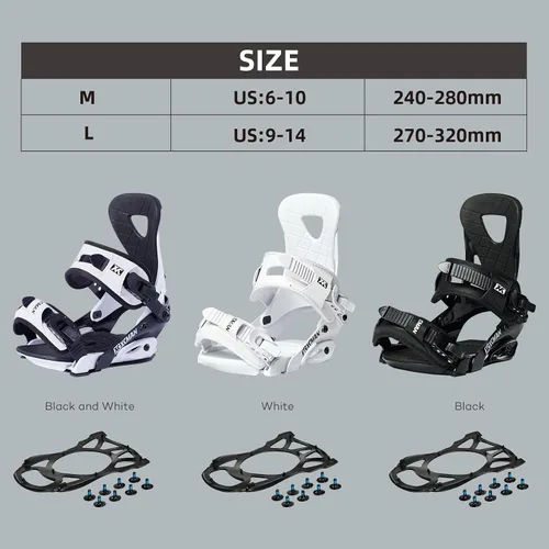 Miniatura 3 de XCMAN Fijación de snowboard para exteriores de montaña Bota talla 6-9 de EE. UU Negro
