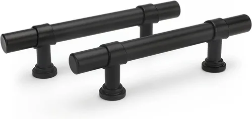 Goldenwarm Paquete de 25 Tiradores Negros para Gabinetes de 3 Pulgadas Manijas para Gabinetes de Cocina Negras Manijas de Cajón Negras Tiradores de