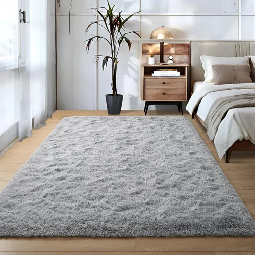 Miniatura 39 de Foxmas - Alfombra para centro de habitación, esponjosa y ultrasuave, para dormitorio, habitación de los niños, habitación del bebé, afelpada, Azul