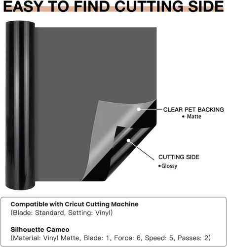 Miniatura 6 de Rollos de vinilo permanentes adhesivo para Cricut, rollo de vinilo blanco de 12.0 in x 35 ft para Cricut. Siluetas, letreros, álbumes de recortes