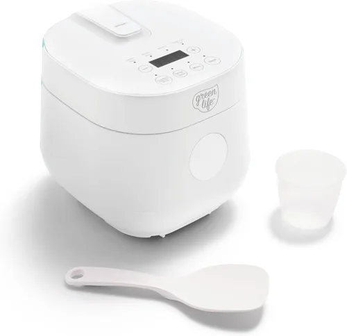 Miniatura 16 de GreenLife Arrocera digital, 2 tazas sin cocinar/4 tazas cocidas, olla de cerámica antiadherente extraíble sin PFAS, preajustes de un solo toque