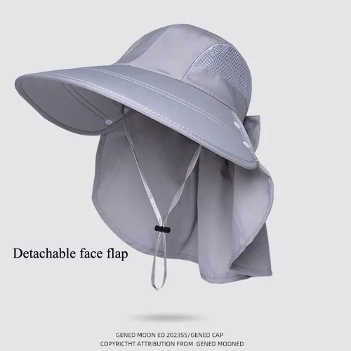Miniatura 7 de KORADI Sombreros de pesca solar para mujer, ala ancha, protección UV, plegable, sombrero de verano con solapa desmontable