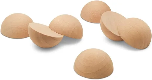 Miniatura 14 de Bolas de madera divididas de 3 pulgadas, paquete de 6 medias bolas de madera para manualidades y coronas de bricolaje, por Woodpeckers