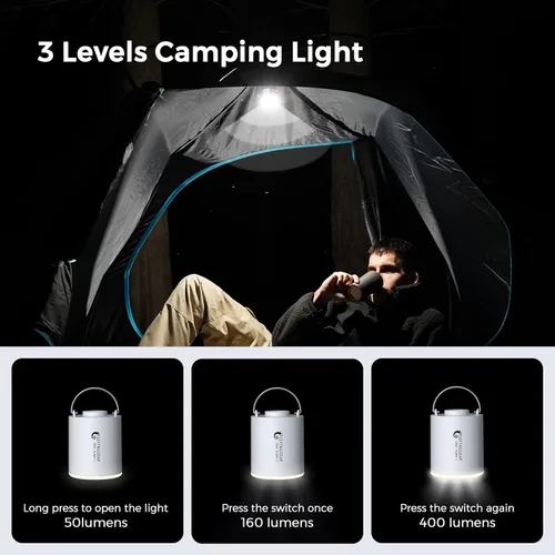 Miniatura 3 de FLEXTAILGEAR Tiny Pump X - Bomba de aire portátil de tamaño ultrapequeño - luz de campamento, con batería de 1300 mAh, recargable por USB, para Gris