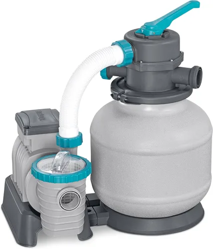 Miniatura 9 de Bestway Bomba de piscina con filtro de arena de 2,200 galones para piscinas sobre el suelo de hasta 14,400 galones con cesta coladora de prefiltro
