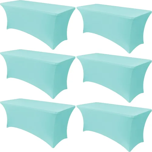 Miniatura 10 de Obstal Paquete de 6 Fundas de Mesa Elásticas de Spandex para Mesas de 6 Pies - Mantel Rectangular Universal Ajustado de 6 Pies Protector para Bodas