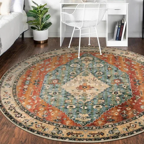 Miniatura 256 de Lahome Alfombra Bohemia Tribal Lavable de 3 x 5, Alfombras Antideslizantes para Entrada, Dormitorio, Sala de Estar, Vintage, Ultra Suave, No