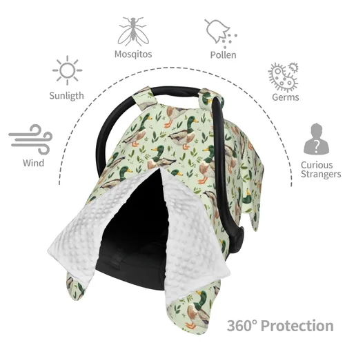 Miniatura 6 de Linda manta para asiento de auto de bebé de pato de malardo, cubierta de lactancia para recién nacido, manta para regalo de ducha de recién nacido