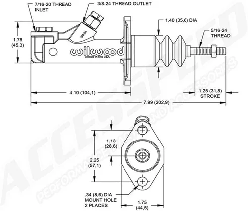 Miniatura 2 de Wilwood 260-15098 GS Cilindro maestro integral, diámetro de 750