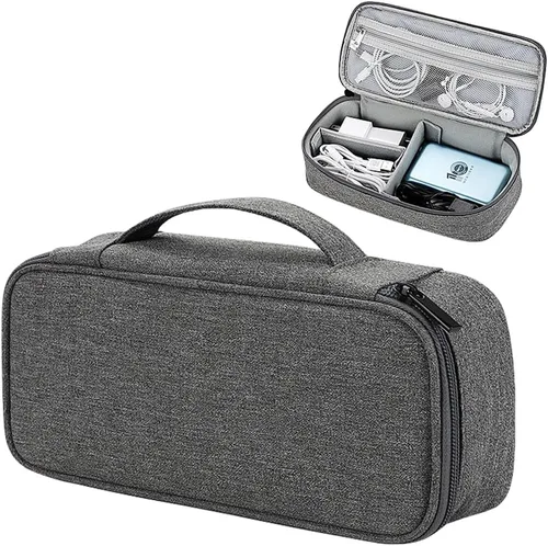 Miniatura 10 de Teskyer Cable Organizer Bag, Travel Electronics Accessories Organiser, Protable Tech Pouch for Phone Chargers, Cables, Flash Drive, Power Bank, Hard