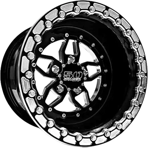 Miniatura 9 de 1 rueda 50 Caliber Racing Beadlock de 15 pulgadas – Llantas de aluminio Billet 6061 para CanAm X3 Honda Talon Kawasaki KRX1000 Ruedas UTV/ATV