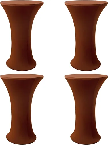Miniatura 10 de Mantel redondo de 24x43 pulgadas de elastano para cóctel, mantel elástico negro ajustable para mesa alta de bar, cubierta de mesa circular ajustable