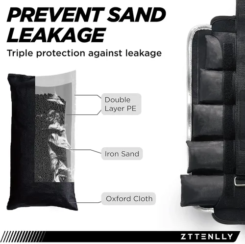 Miniatura 6 de Pesas ajustables para tobillo de 1-5/10/15/20 libras, par con bolsa de transporte, telas transpirables, ribete reflectante, entrenamiento de fuerza