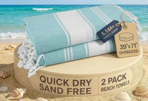 Miniatura 95 de LANE LINEN - Paquete de 4 toallas de playa de gran tamaño, toalla de piscina prelavada, extragrande, de secado rápido y sin arena, toalla de viaje