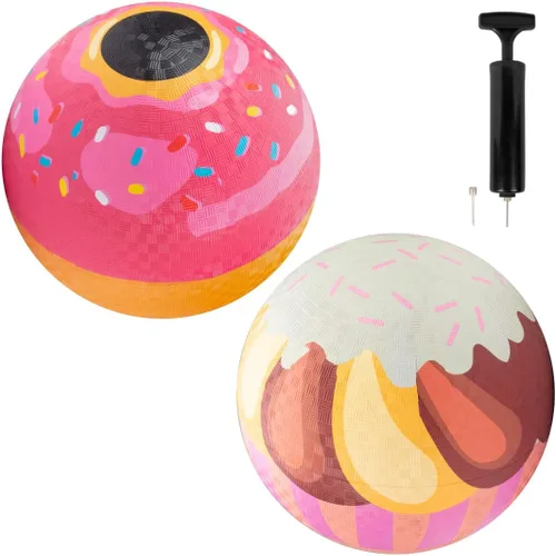 SCS Direct Gaga Ball - Pelotas para patio de recreo (8.5 pulgadas) con bomba de aire, paquete de goma duradera para recreo, dodgeball, kickball,