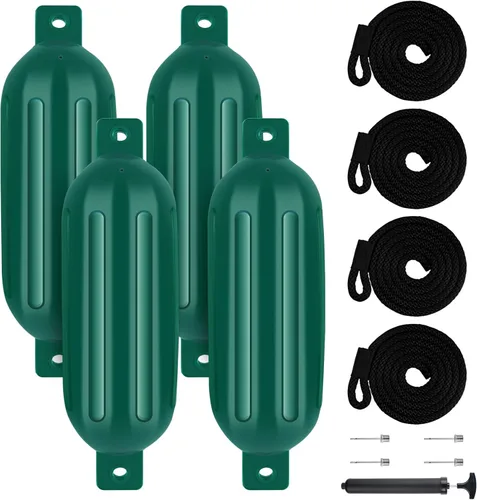 Miniatura 23 de Juego de 4 guardabarros para barco de 4.5/5.5/6.5/8.5/10/16 pulgadas, parachoques de vinilo con ojos gemelos acanalados, parachoques para barco